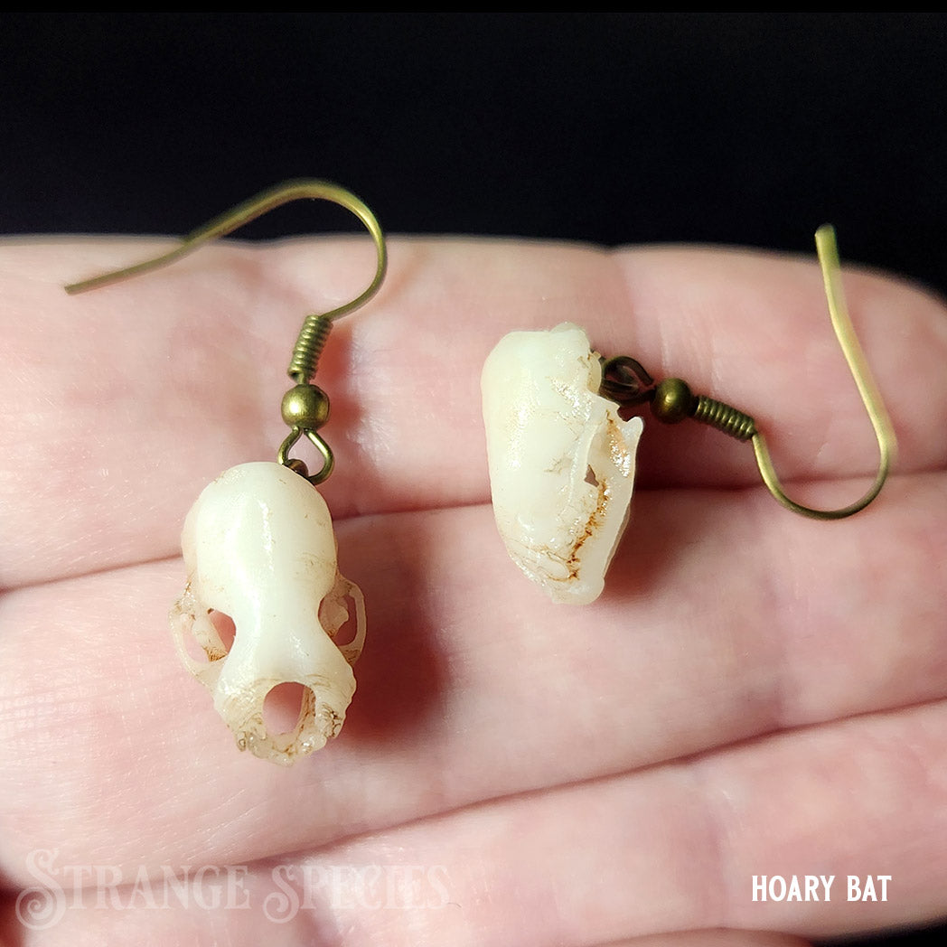 Replica Bat Skull Dangle Earrings