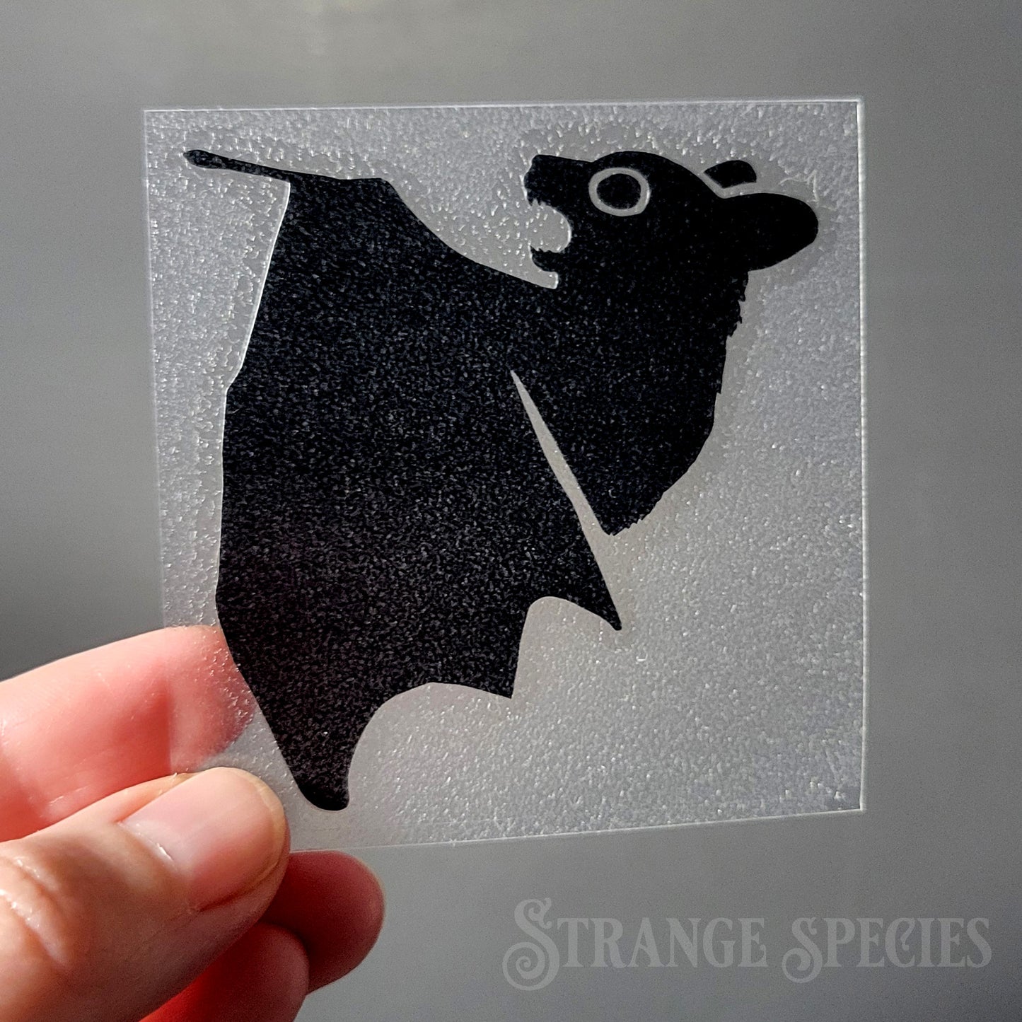 Apple-Eating Bat Vinyl Decal