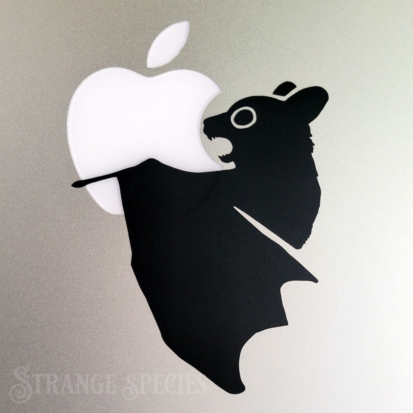 Apple-Eating Bat Vinyl Decal