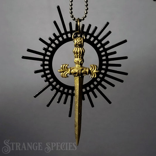 Black Sun Dagger Necklace