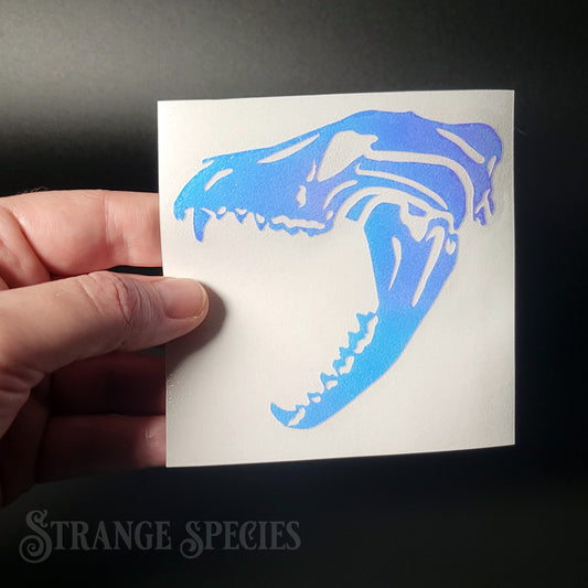 Thylacine Skull Holographic Vinyl Decal