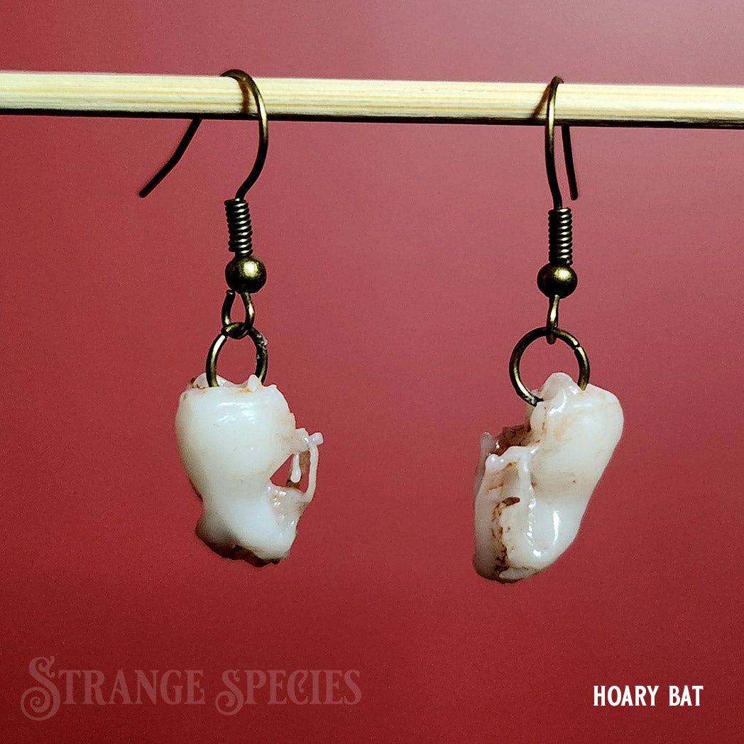 Replica Bat Skull Dangle Earrings