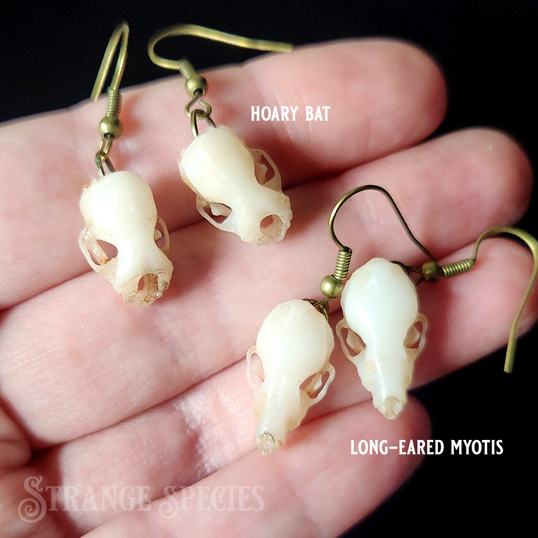 Replica Bat Skull Dangle Earrings