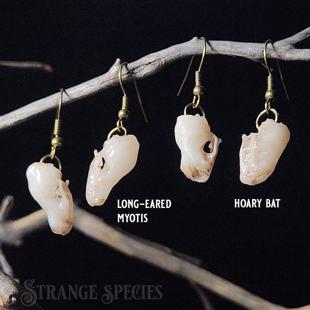 Replica Bat Skull Dangle Earrings