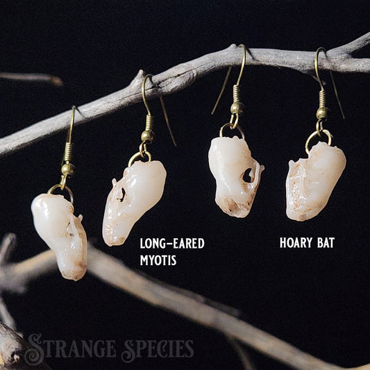 Replica Bat Skull Dangle Earrings