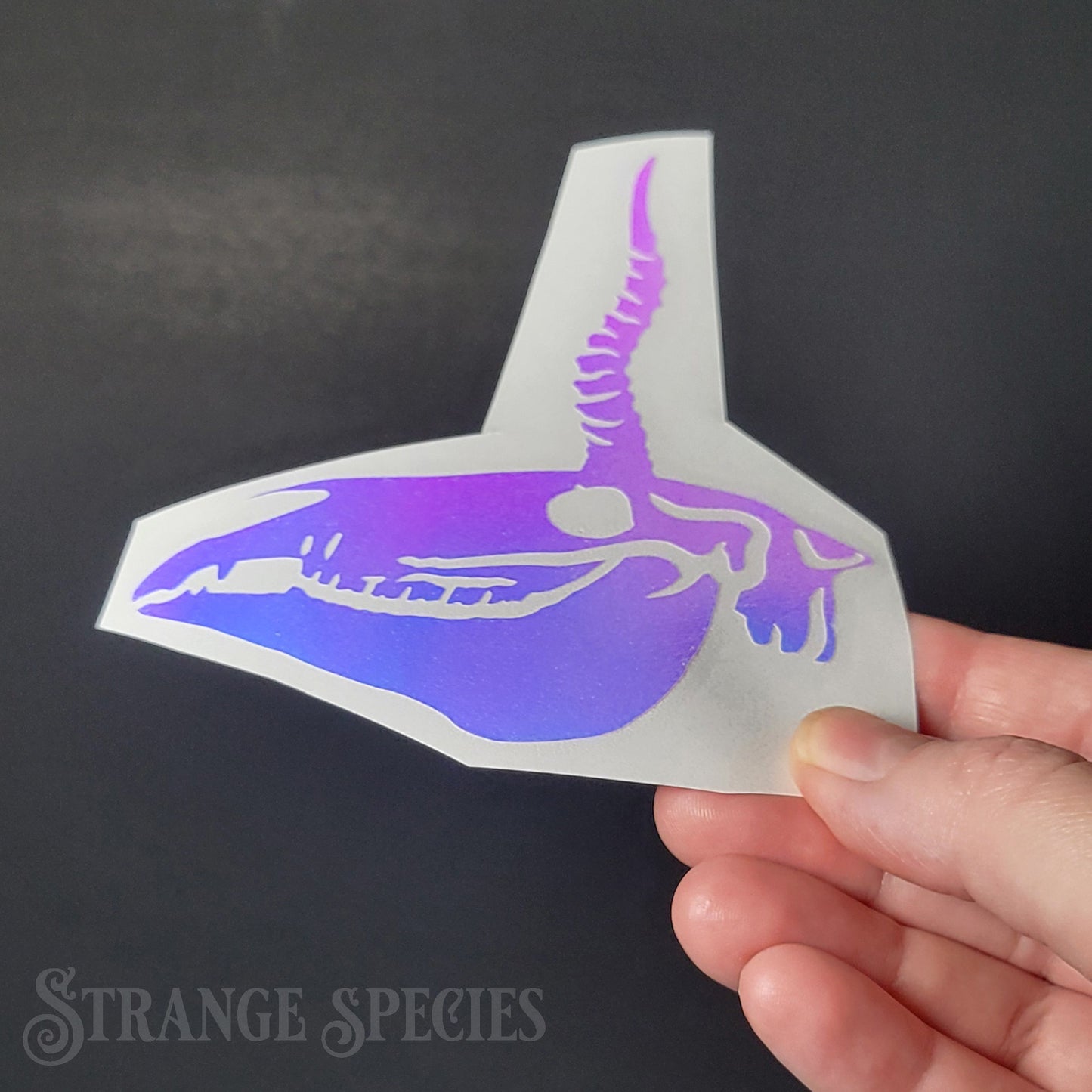 Unicorn Skull Holographic Vinyl Decal